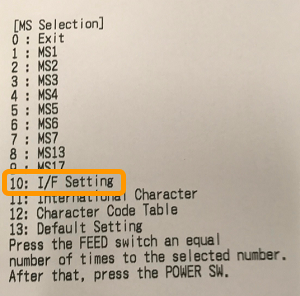 12 セイコー RP-D10 印字 10：I/F Setting