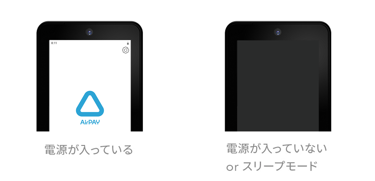 01 Airペイ 電源が入っている/電源が入っていないorスリープモード