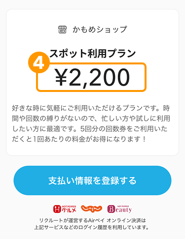16 Airペイ オンライン決済 お客様の支払画面