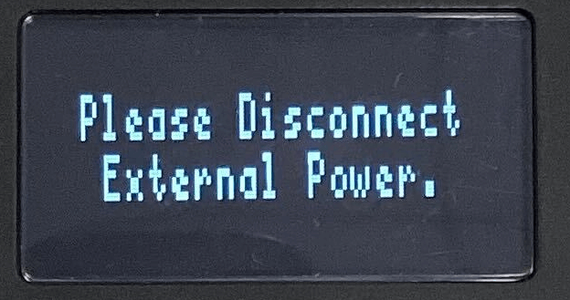 Airペイ カードリーダーディスプレイ 充電ケーブルエラー Please Disconnect External Power