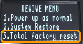 Airペイ カードリーダー リセット REVIVE MENU 3.Total factory reset